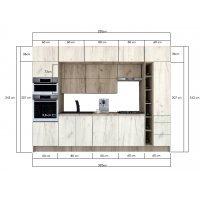 Bucatarie ZONE B COMBI 320 FRONT PAL K002 / decor K001